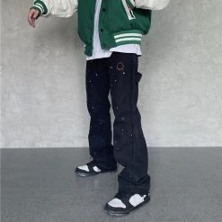 Streetgarm Painted Patchwork Straight Leg Jeans NEW