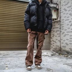 Streetgarm Painted Patchwork Straight Leg Jeans NEW