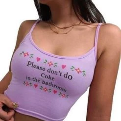 Streetgarm Please Don't Do Coke In The Bathroom Crop Top NEW