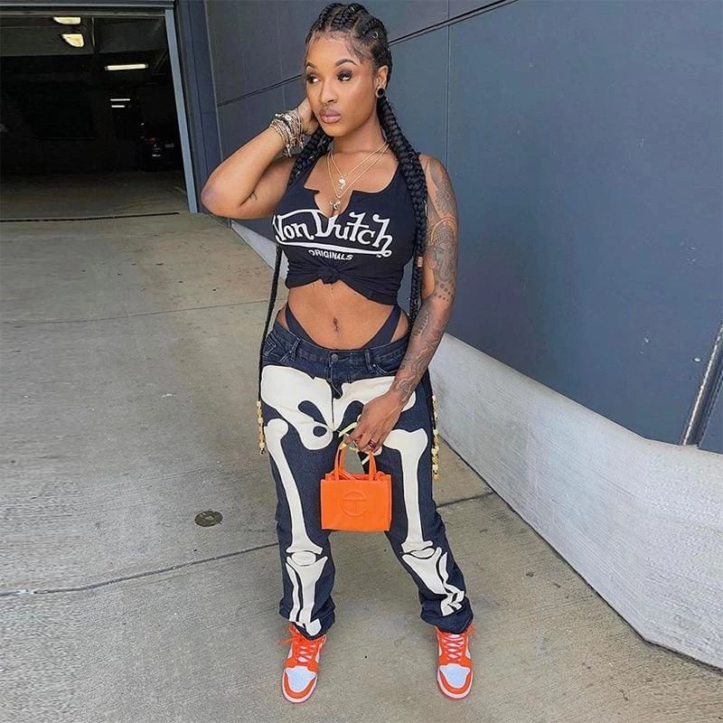 Streetgarm Skeleton Denim Jeans 5 Streetgarm Skeleton Denim Jeans