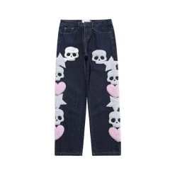 Streetgarm Skull And Five Stars Embroidered Jeans 14 Streetgarm Skull And Five Stars Embroidered Jeans