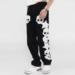 Streetgarm Skull And Five Stars Embroidered Jeans