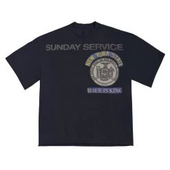 Streetgarm Sunday Service New York Jesus Is King T Shirt - Navy