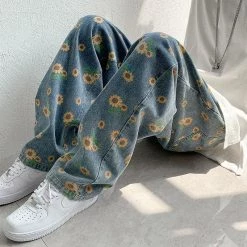 Streetgarm NEW Sunflower Graphic Printed Jeans