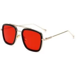Streetgarm NEW Tony Stark Pilot Square Metal Sunglasses