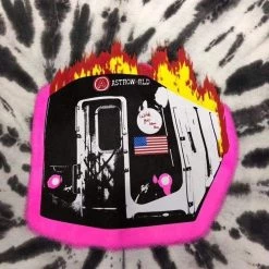 Streetgarm NEW Travis Scott Astroworld Tour Burning Train Tee Tie Dye