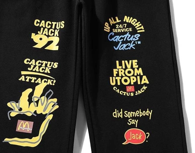 Streetgarm Travis Scott X McDonald's Sticker Bomb Sweatpants 7 Streetgarm Travis Scott X McDonald's Sticker Bomb Sweatpants
