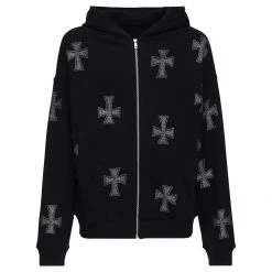 Streetgarm Unknown Cross Rhinestone Hoodie