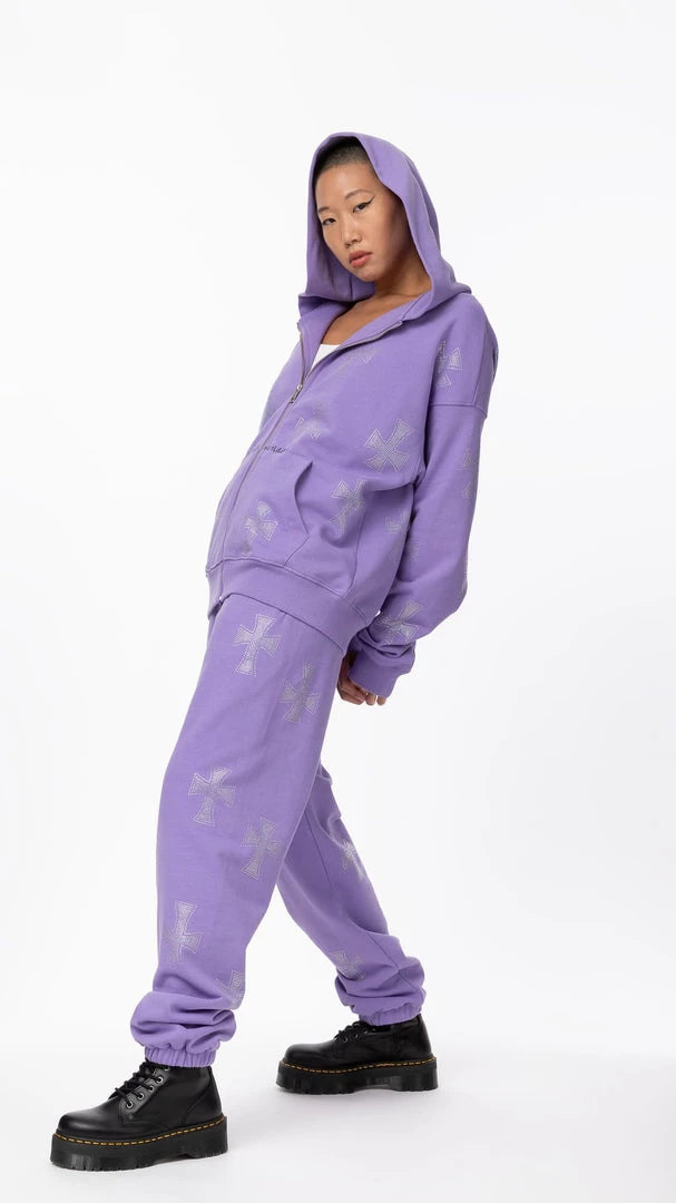 Streetgarm Unknown Cross Rhinestone Hoodie - Purple NEW 5 Streetgarm Unknown Cross Rhinestone Hoodie - Purple NEW