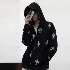 Streetgarm Unknown Cross Rhinestone Hoodie