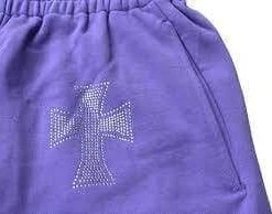 Streetgarm Unknown Cross Rhinestone Joggers - Purple 10 Streetgarm Unknown Cross Rhinestone Joggers - Purple