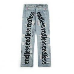 Streetgarm Vlone X Endless Distressed Denim Jeans NEW 15 Streetgarm Vlone X Endless Distressed Denim Jeans NEW