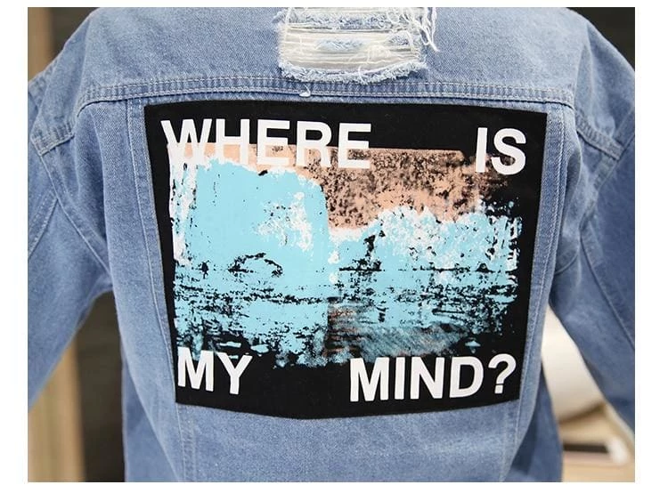 Streetgarm Where Is My Mind? Denim Jacket NEW 10 Streetgarm Where Is My Mind? Denim Jacket NEW