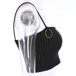 Streetgarm White Pin Stripe Crop Top NEW 9 Streetgarm White Pin Stripe Crop Top NEW