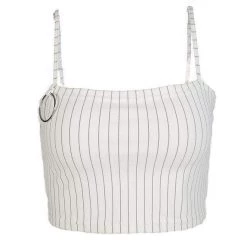 Streetgarm White Pin Stripe Crop Top NEW