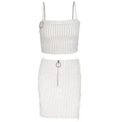 Streetgarm White Pin Stripe Crop Top NEW